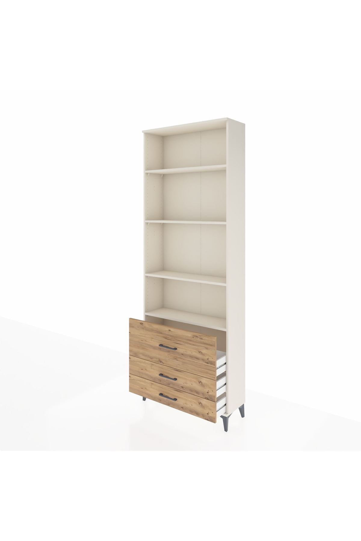 Arges Dolap 4 Raflı 3 Çekmeceli 88x30x243 - S33M038V3A