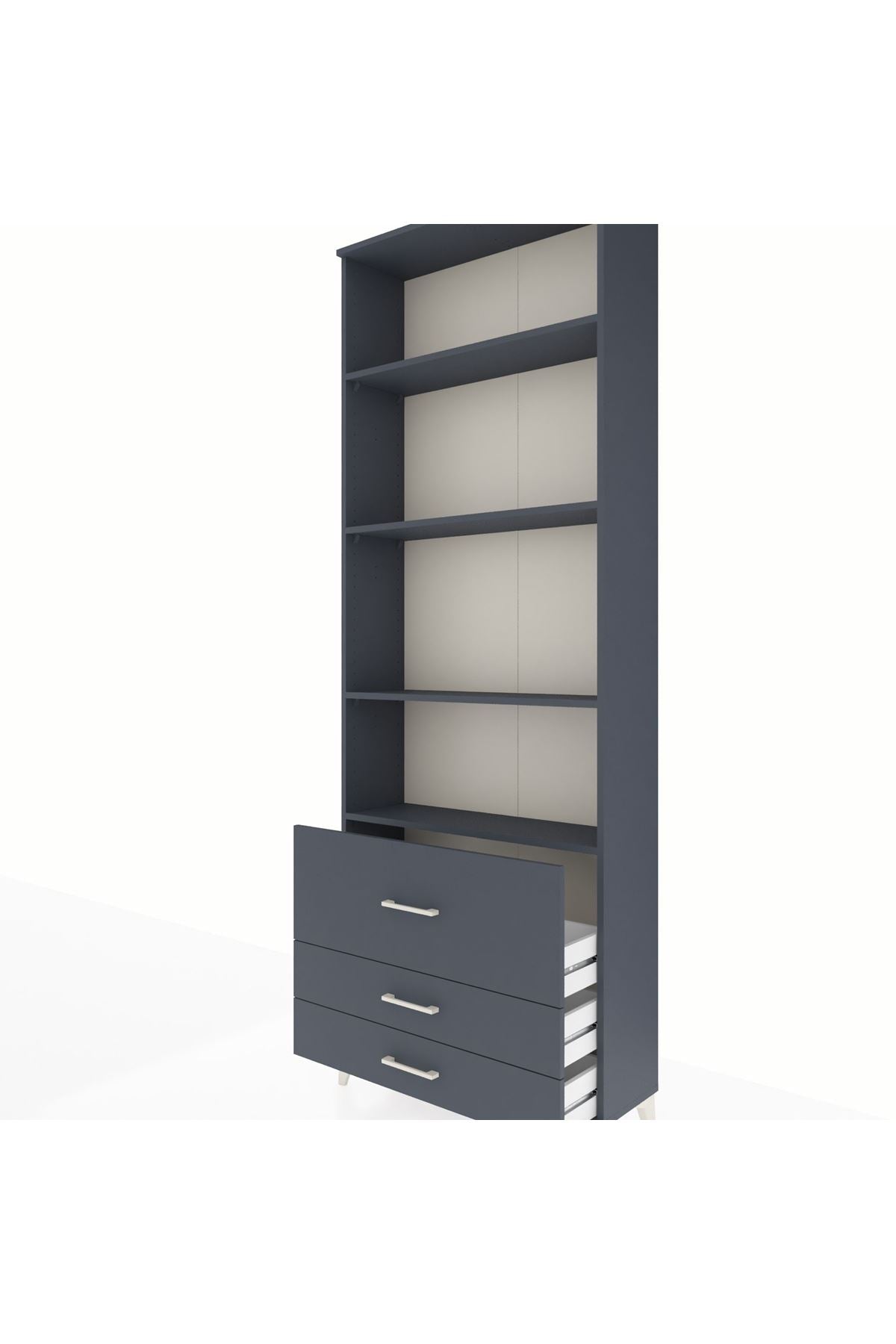 Arges Dolap 4 Raflı 3 Çekmeceli 88x30x243 - S33M038V5A