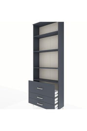 Arges Dolap 4 Raflı 3 Çekmeceli 88x30x243 - S33M038V5A