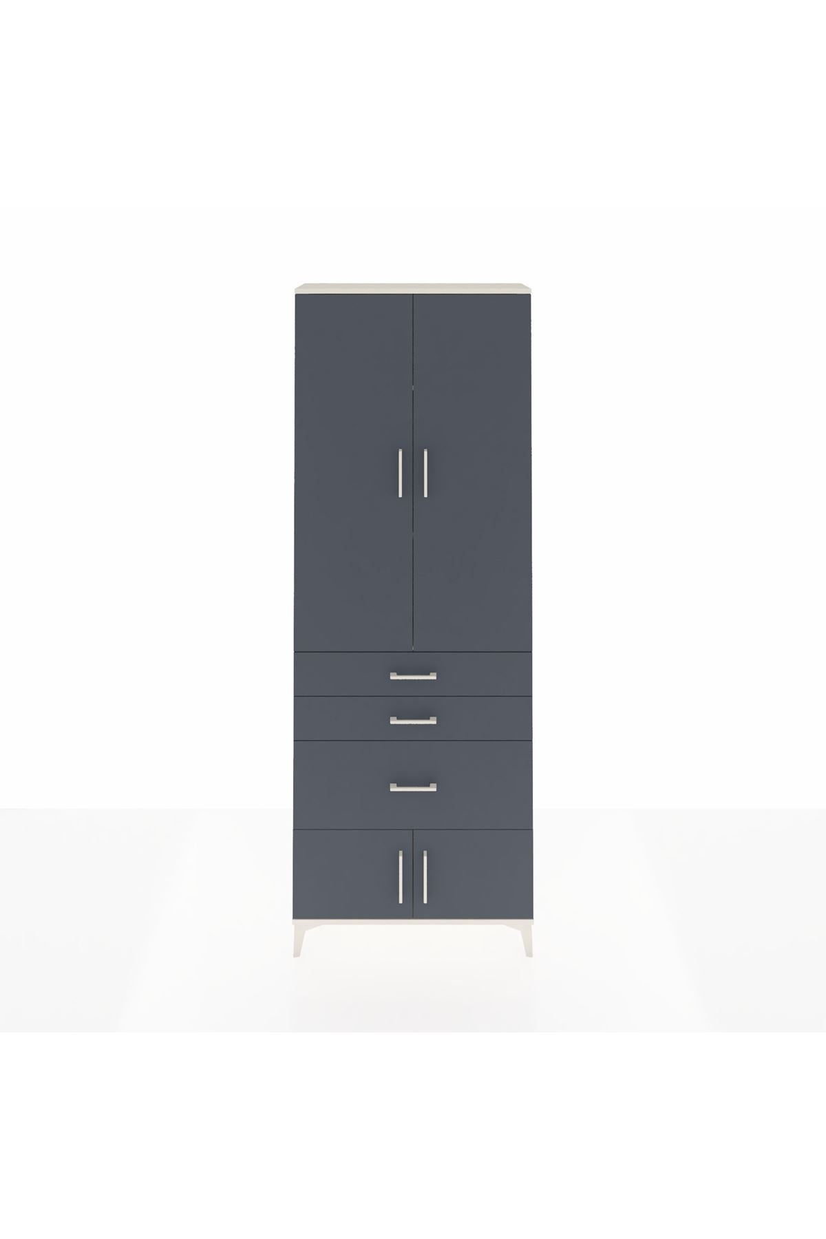 Arges Dolap 3 Raflı 3 Çekmeceli 4 Kapaklı 88x30x243 - S33M039V2A
