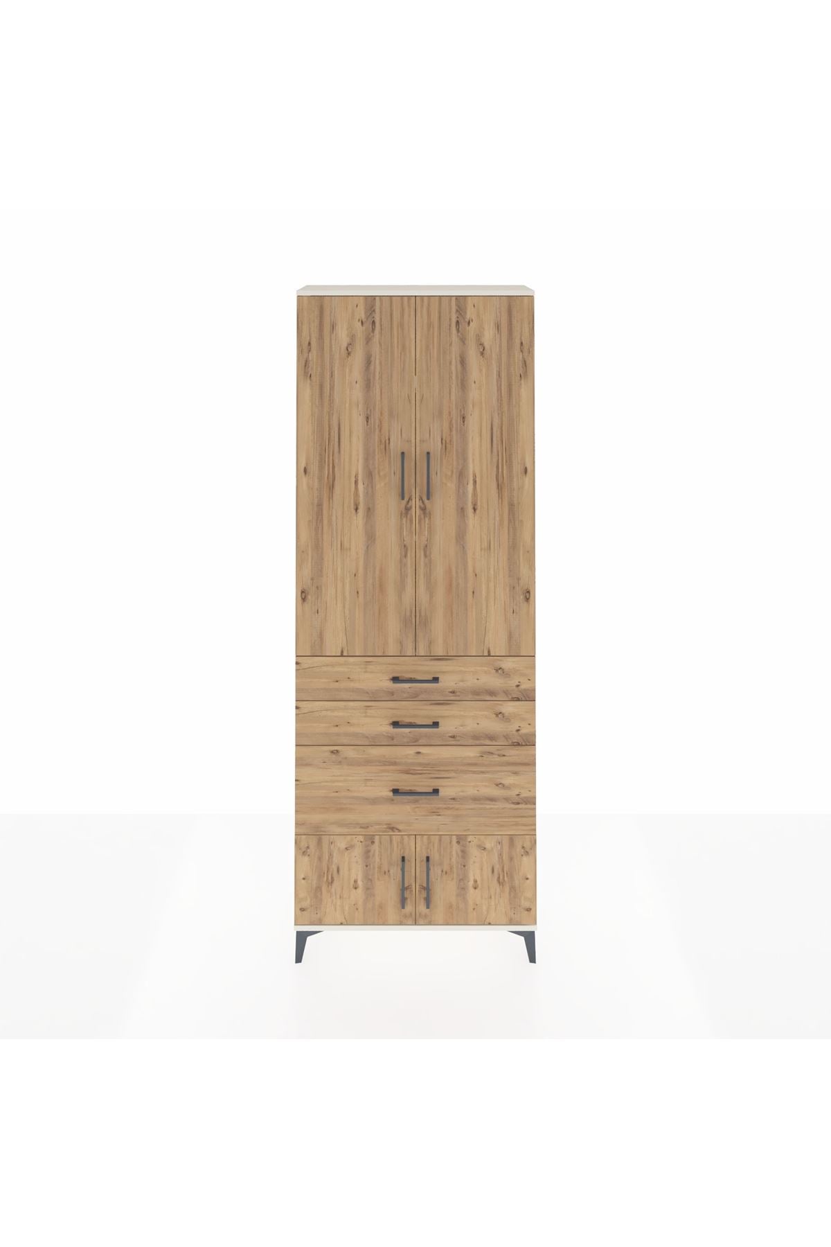 Arges Dolap 3 Raflı 3 Çekmeceli 4 Kapaklı 88x30x243 - S33M039V3A