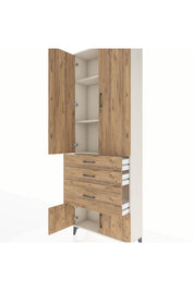 Arges Dolap 3 Raflı 3 Çekmeceli 4 Kapaklı 88x30x243 - S33M039V3A