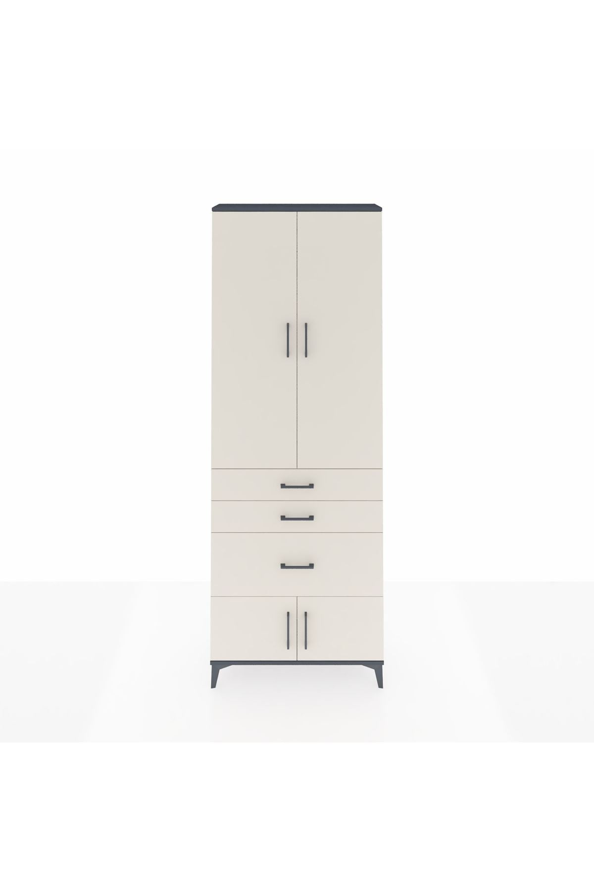 Arges Dolap 3 Raflı 3 Çekmeceli 4 Kapaklı 88x30x243 - S33M039V4A