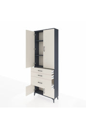Arges Dolap 3 Raflı 3 Çekmeceli 4 Kapaklı 88x30x243 - S33M039V4A