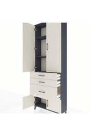 Arges Dolap 3 Raflı 3 Çekmeceli 4 Kapaklı 88x30x243 - S33M039V4A