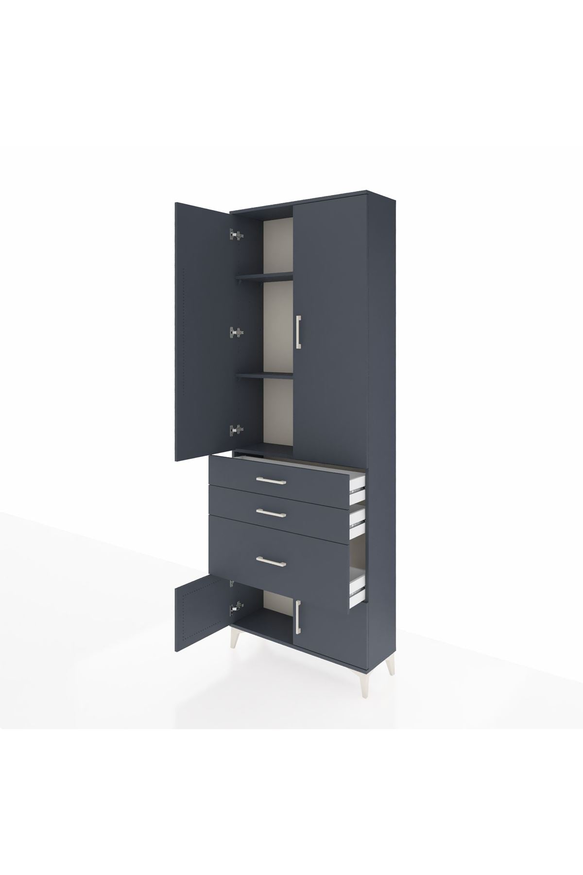 Arges Dolap 3 Raflı 3 Çekmeceli 4 Kapaklı 88x30x243 - S33M039V5A