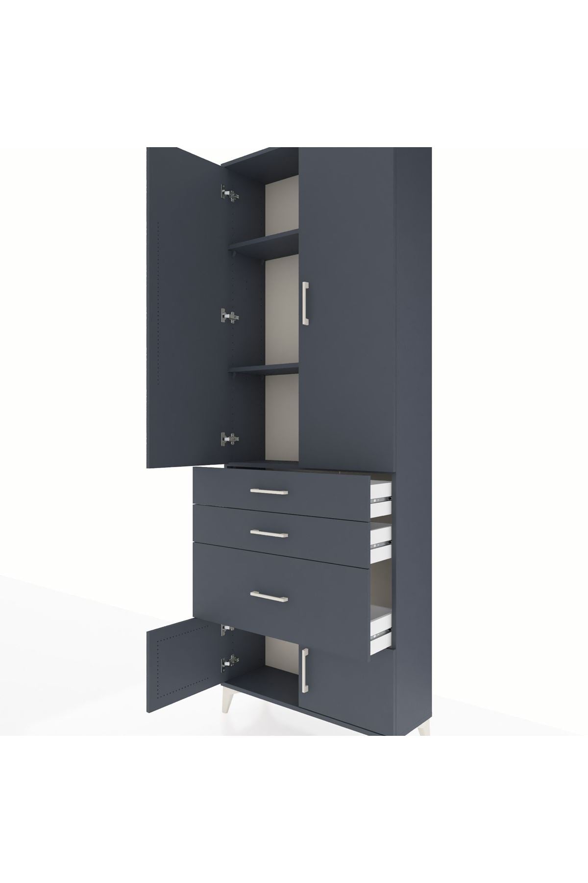 Arges Dolap 3 Raflı 3 Çekmeceli 4 Kapaklı 88x30x243 - S33M039V5A