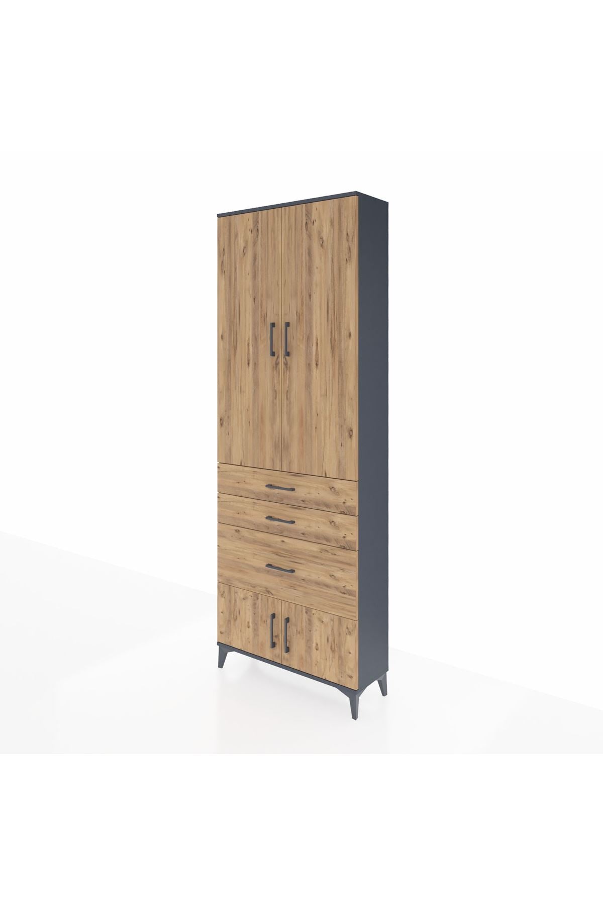 Arges Dolap 3 Raflı 3 Çekmeceli 4 Kapaklı 88x30x243 - S33M039V6A