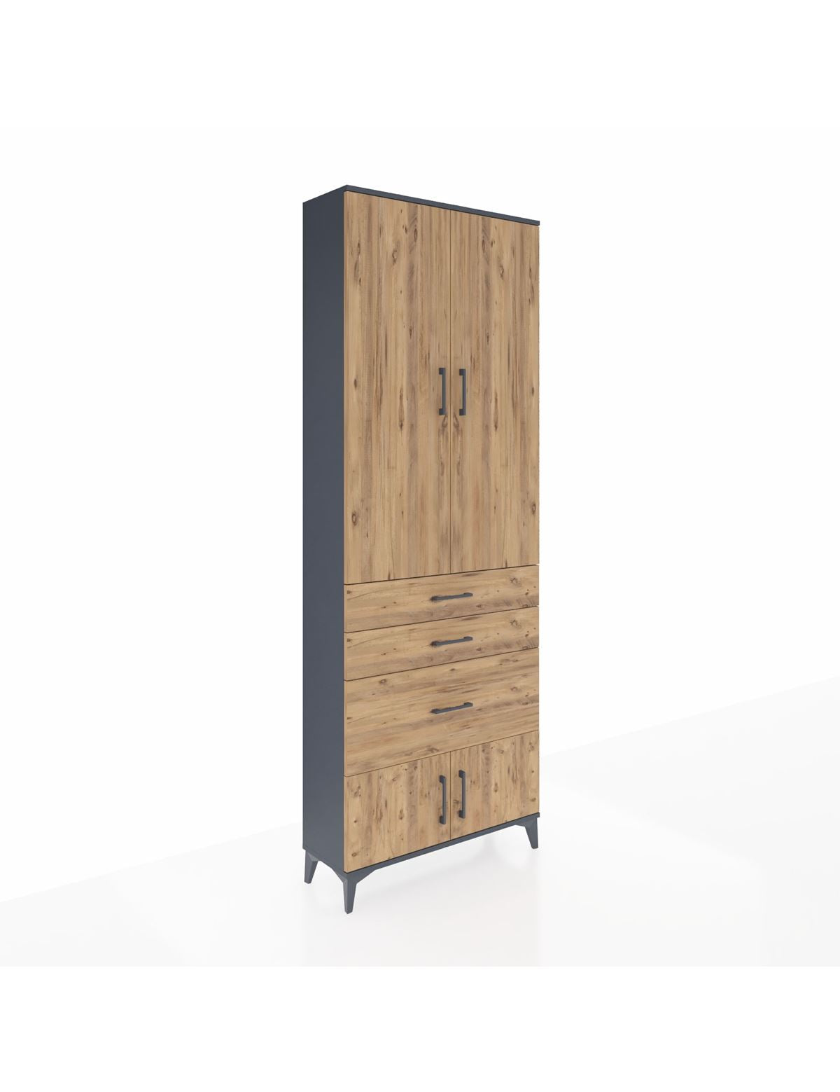 Arges Dolap 3 Raflı 3 Çekmeceli 4 Kapaklı 88x30x243 - S33M039V6A