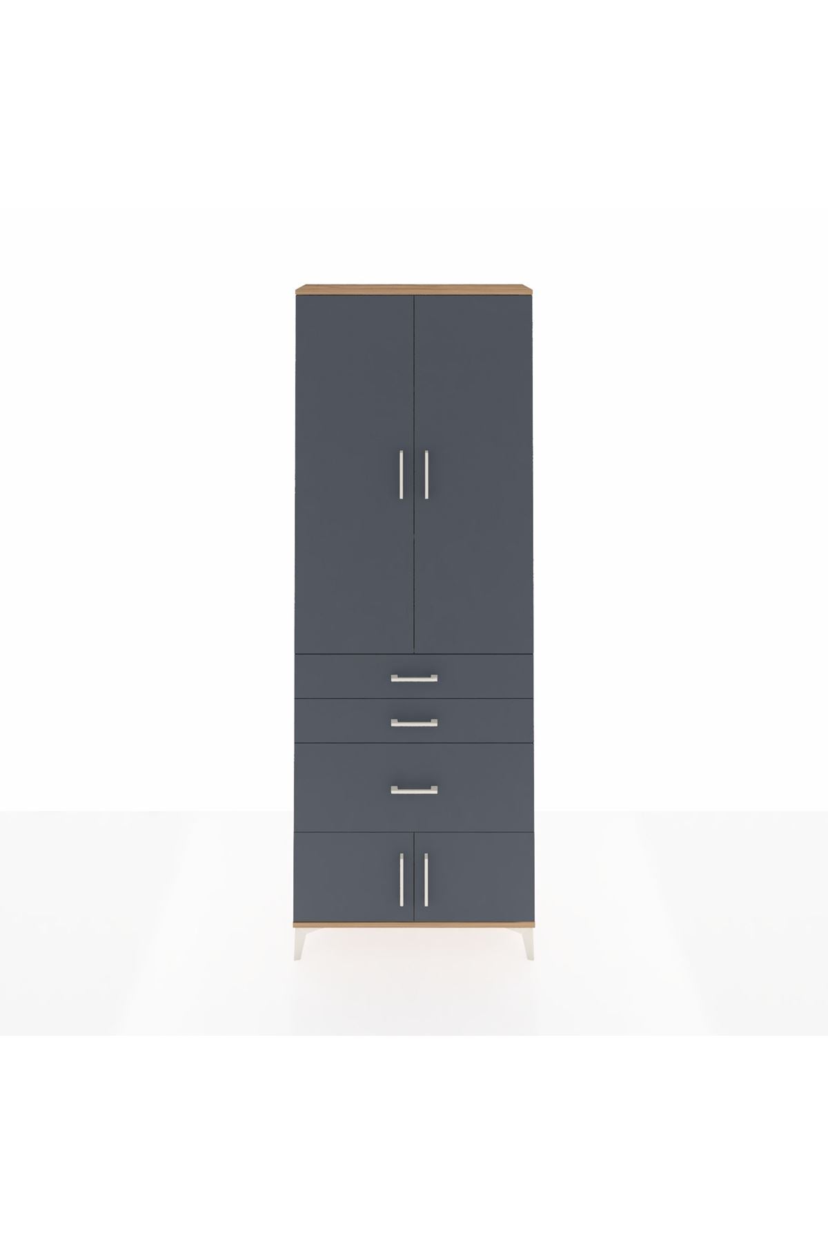 Arges Dolap 3 Raflı 3 Çekmeceli 4 Kapaklı 88x30x243 - S33M039V8A