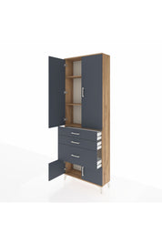 Arges Dolap 3 Raflı 3 Çekmeceli 4 Kapaklı 88x30x243 - S33M039V8A