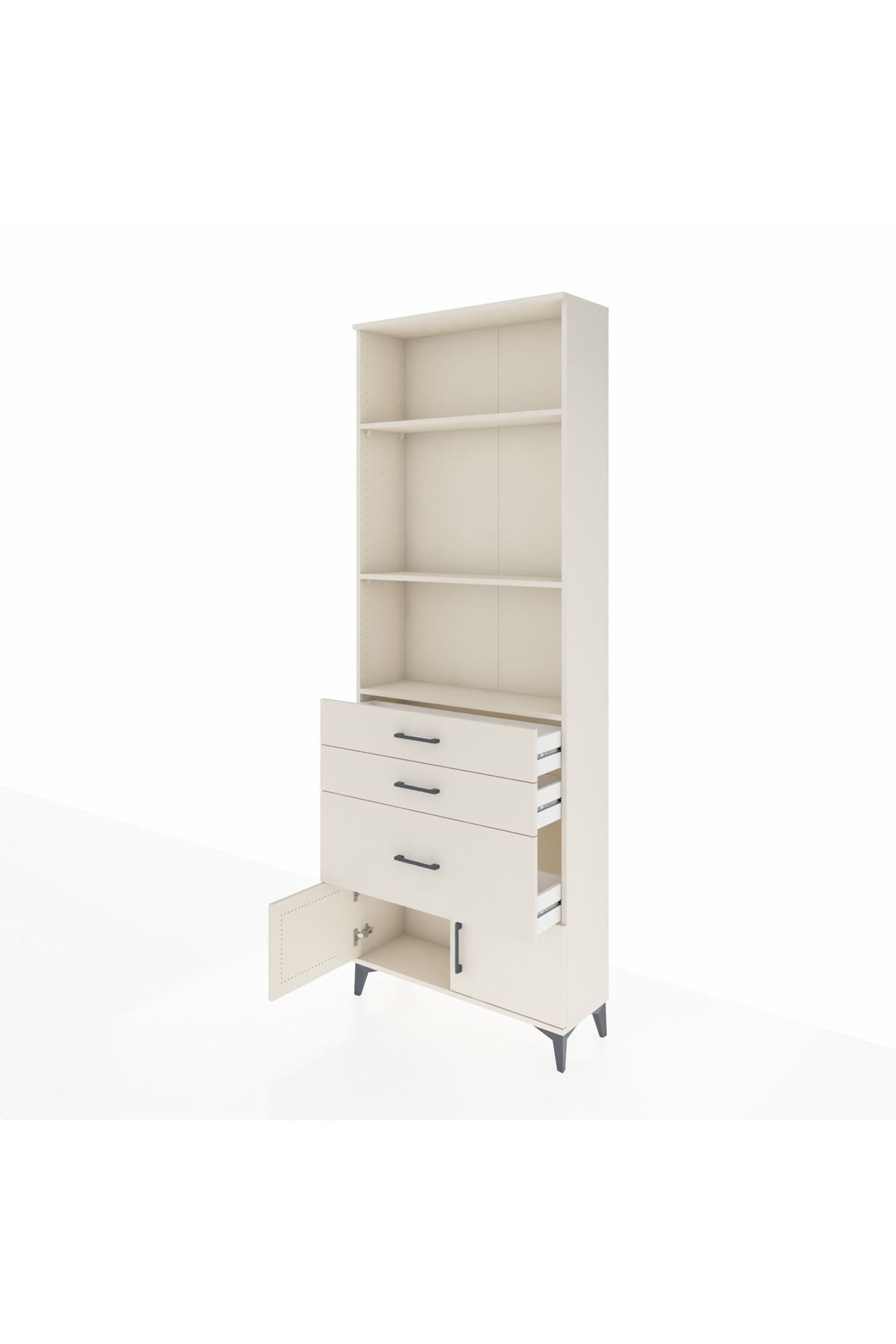 Arges Dolap 3 Raflı 3 Çekmeceli 2 Kapaklı 88x30x243 - S33M040V1A