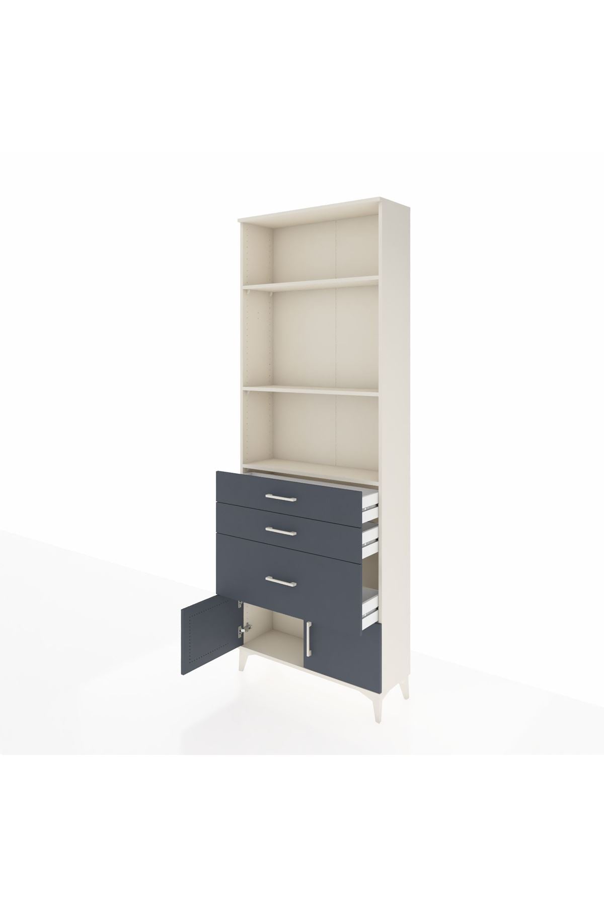 Arges Dolap 3 Raflı 3 Çekmeceli 2 Kapaklı 88x30x243 - S33M040V2A