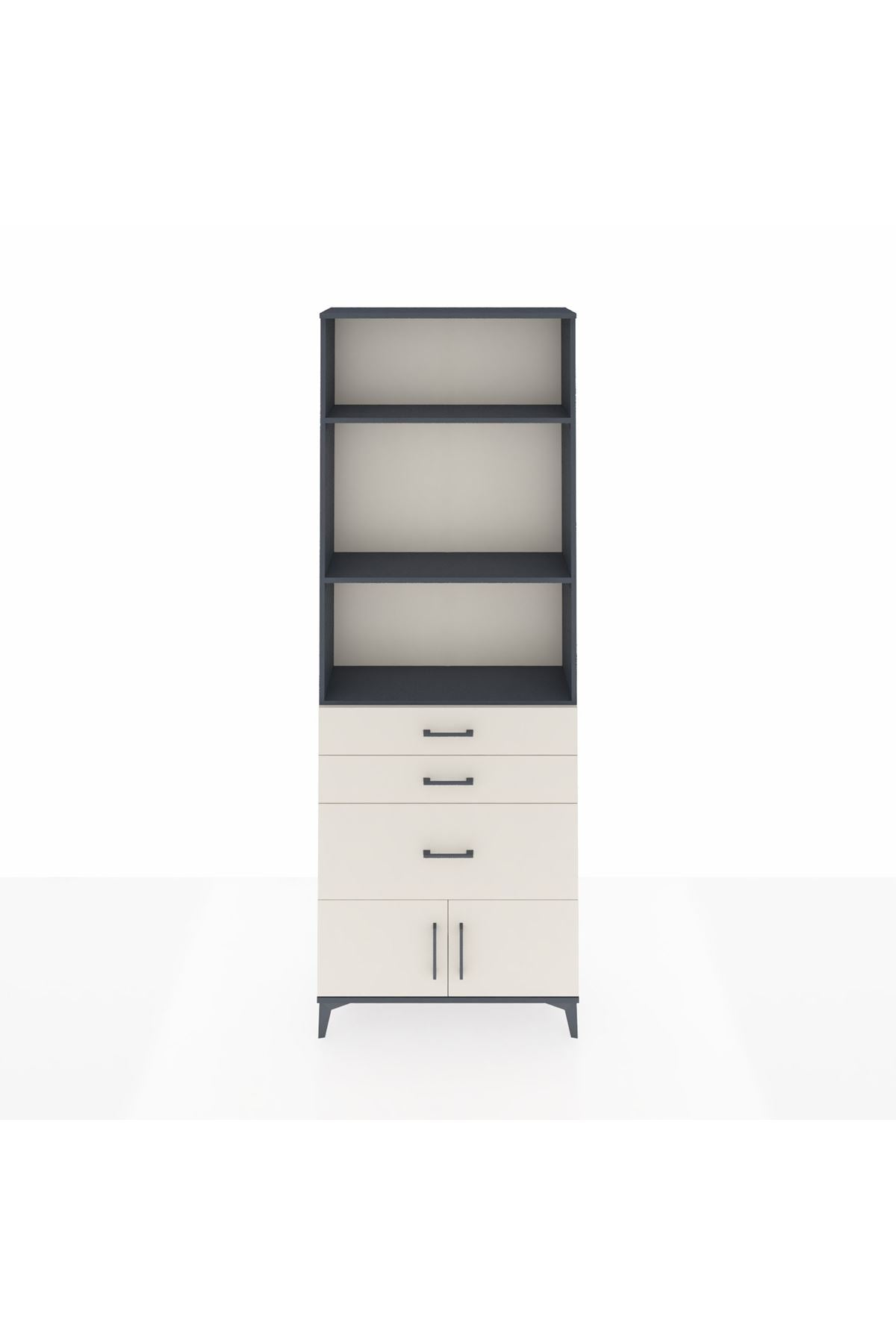 Arges Dolap 3 Raflı 3 Çekmeceli 2 Kapaklı 88x30x243 - S33M040V4A