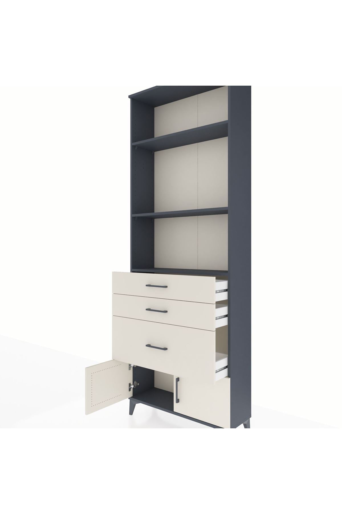Arges Dolap 3 Raflı 3 Çekmeceli 2 Kapaklı 88x30x243 - S33M040V4A