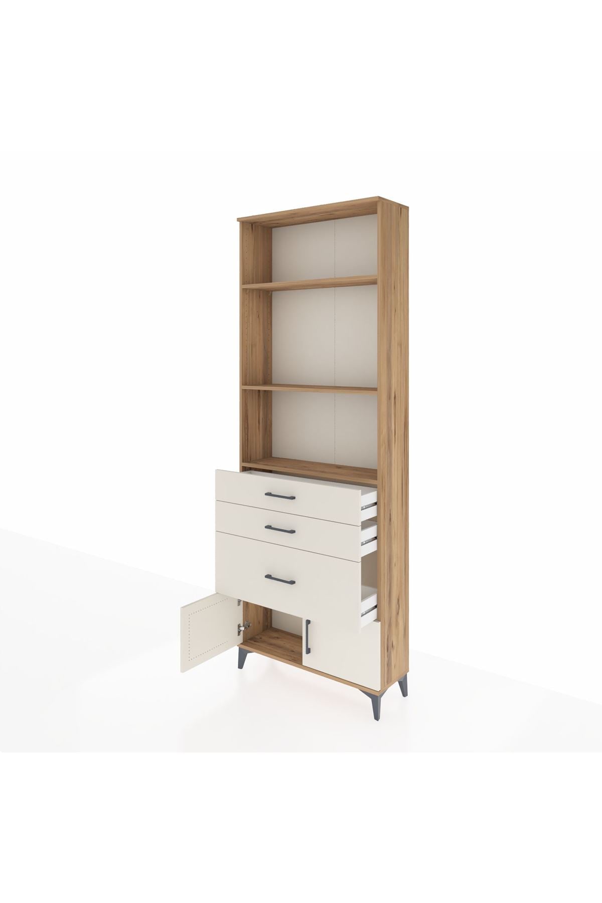 Arges Dolap 3 Raflı 3 Çekmeceli 2 Kapaklı 88x30x243 - S33M040V7A