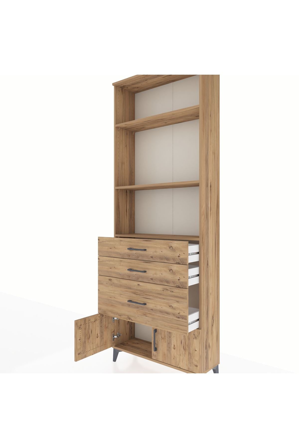 Arges Dolap 3 Raflı 3 Çekmeceli 2 Kapaklı 88x30x243 - S33M040V9A