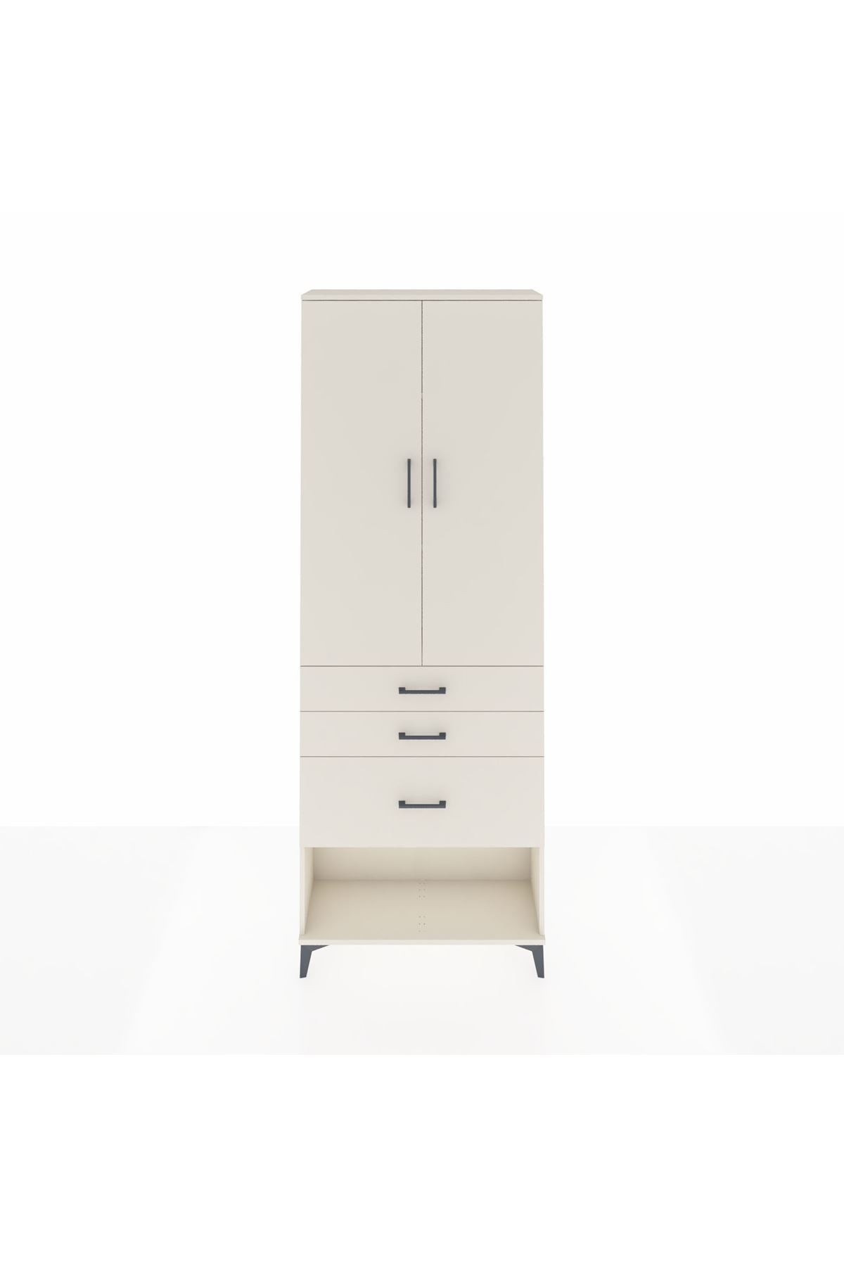 Arges Dolap 3 Raflı 3 Çekmeceli 2 Kapaklı 88x30x243 - S33M041V1A