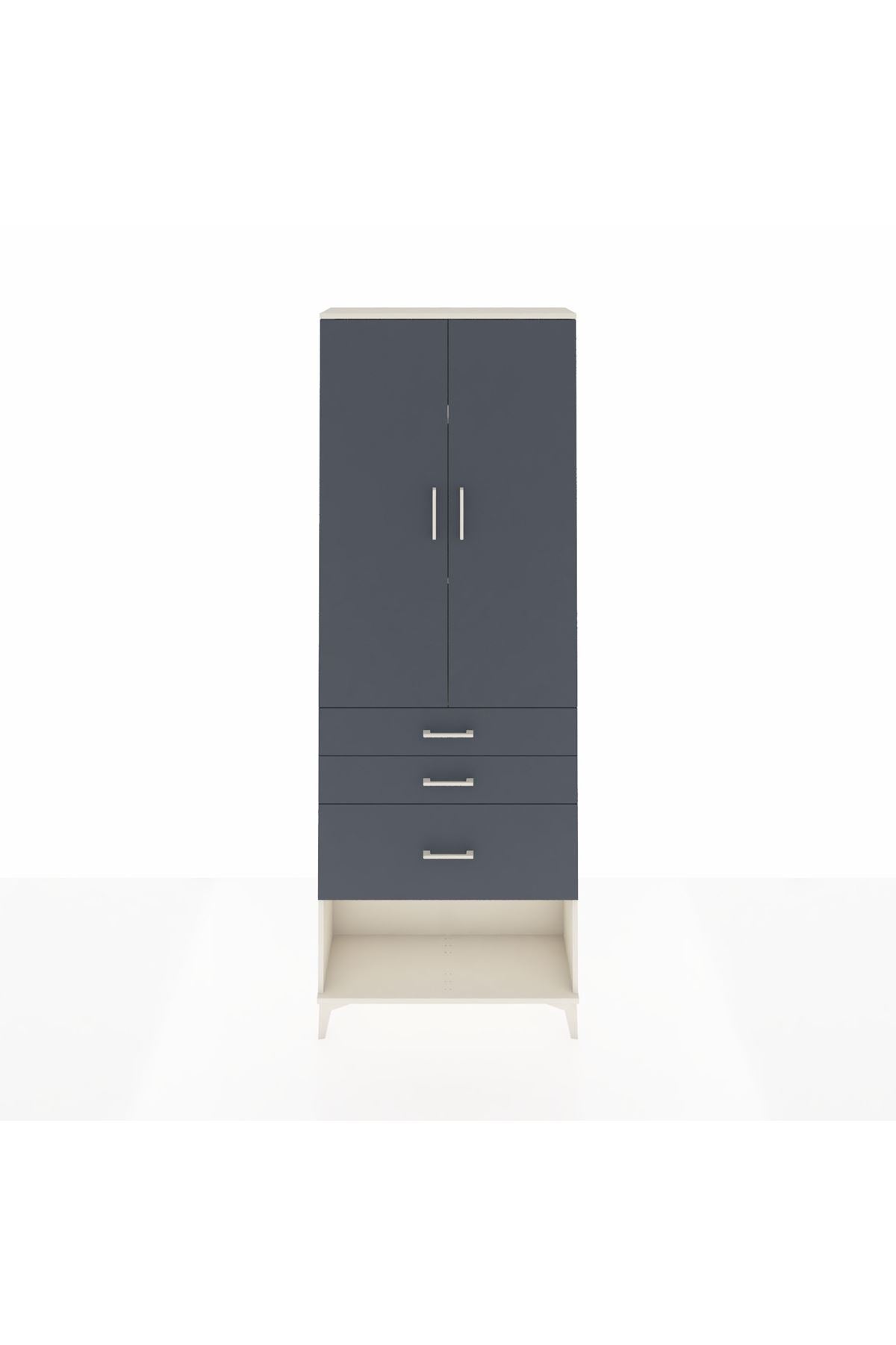 Arges Dolap 3 Raflı 3 Çekmeceli 2 Kapaklı 88x30x243 - S33M041V2A
