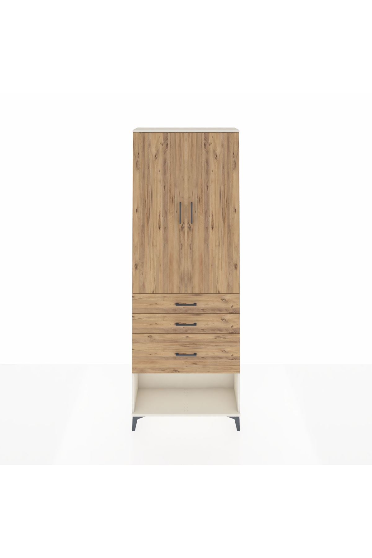 Arges Dolap 3 Raflı 3 Çekmeceli 2 Kapaklı 88x30x243 - S33M041V3A