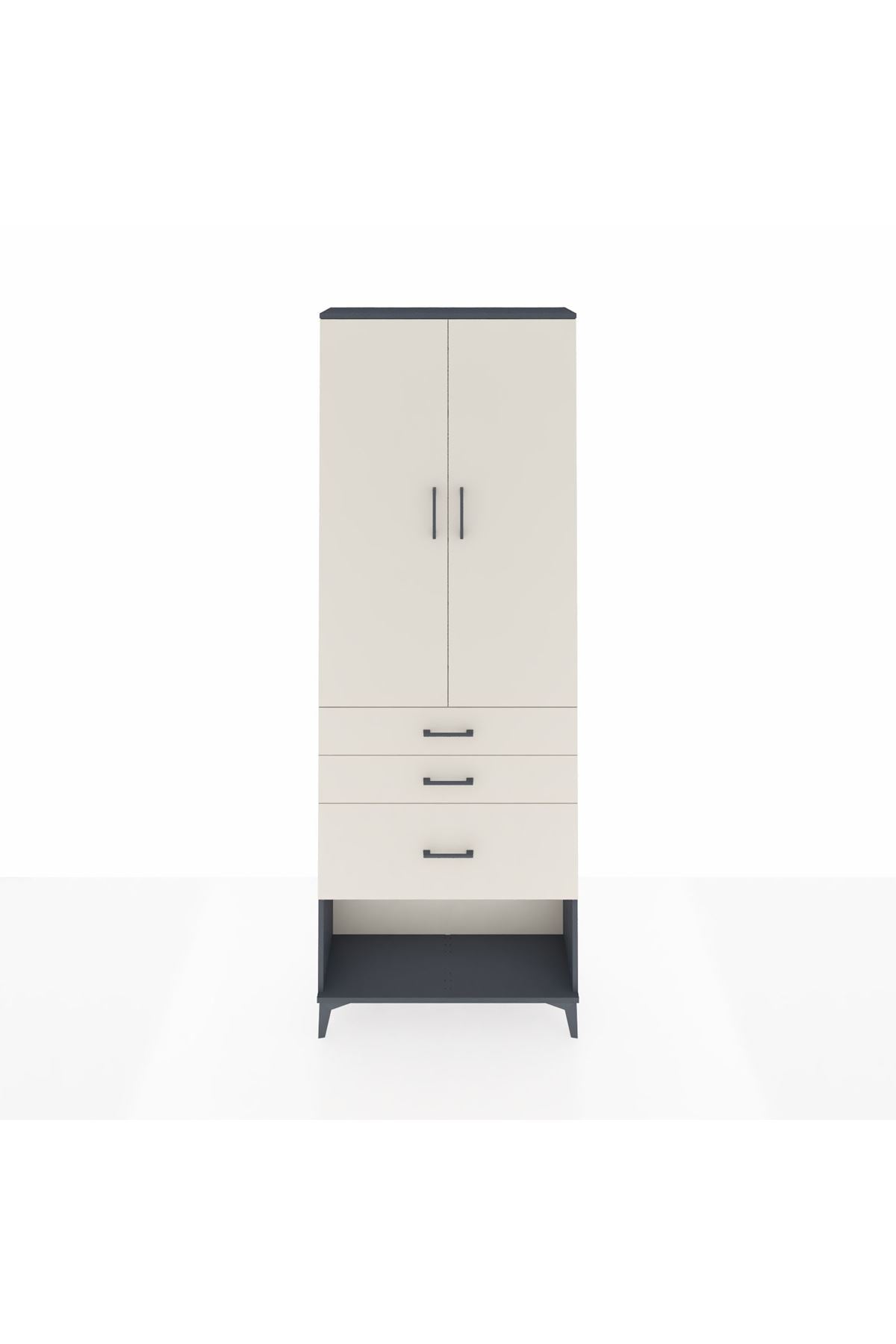 Arges Dolap 3 Raflı 3 Çekmeceli 2 Kapaklı 88x30x243 - S33M041V4A