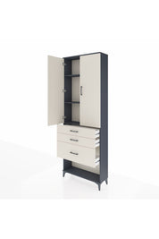 Arges Dolap 3 Raflı 3 Çekmeceli 2 Kapaklı 88x30x243 - S33M041V4A