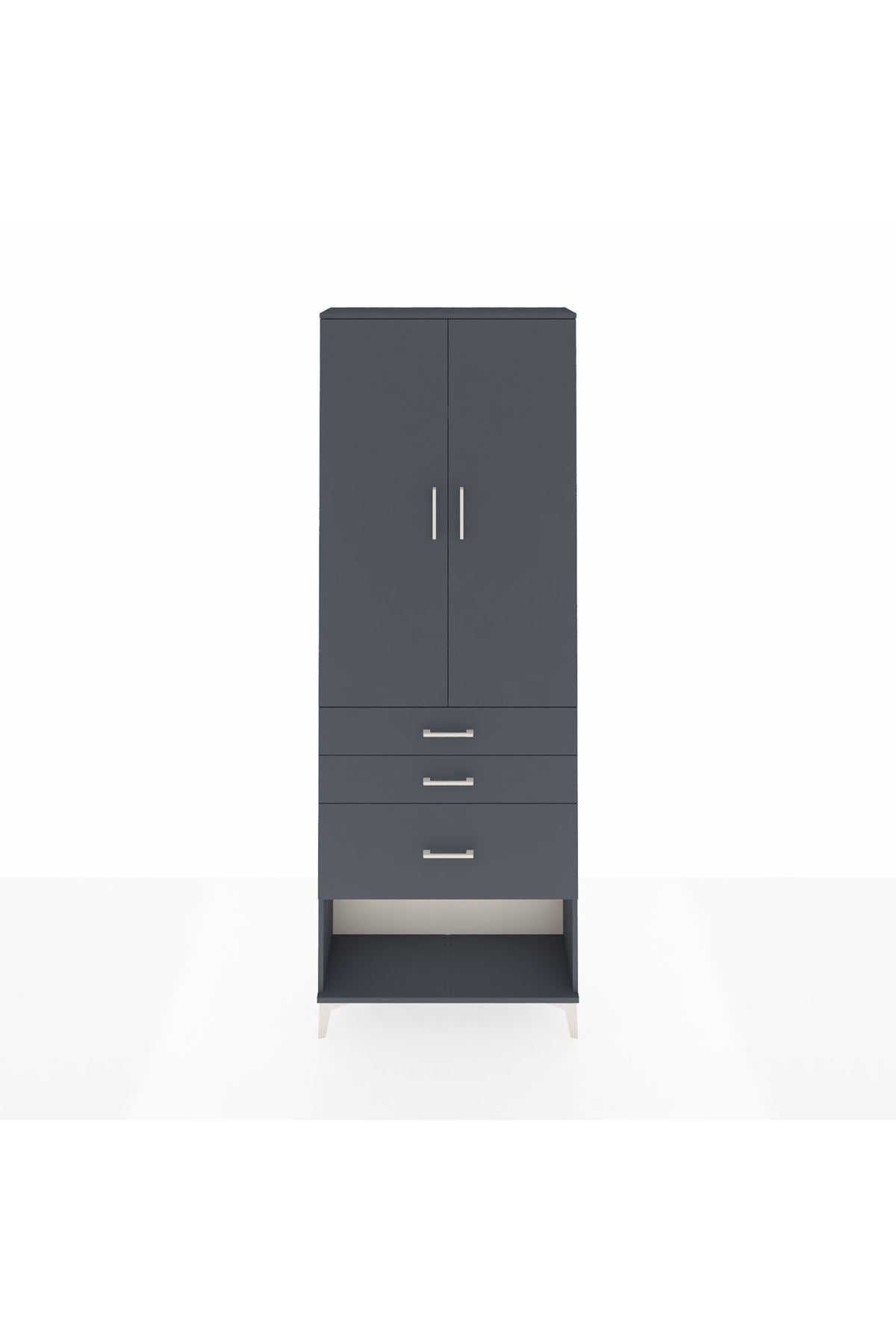 Arges Dolap 3 Raflı 3 Çekmeceli 2 Kapaklı 88x30x243 - S33M041V5A