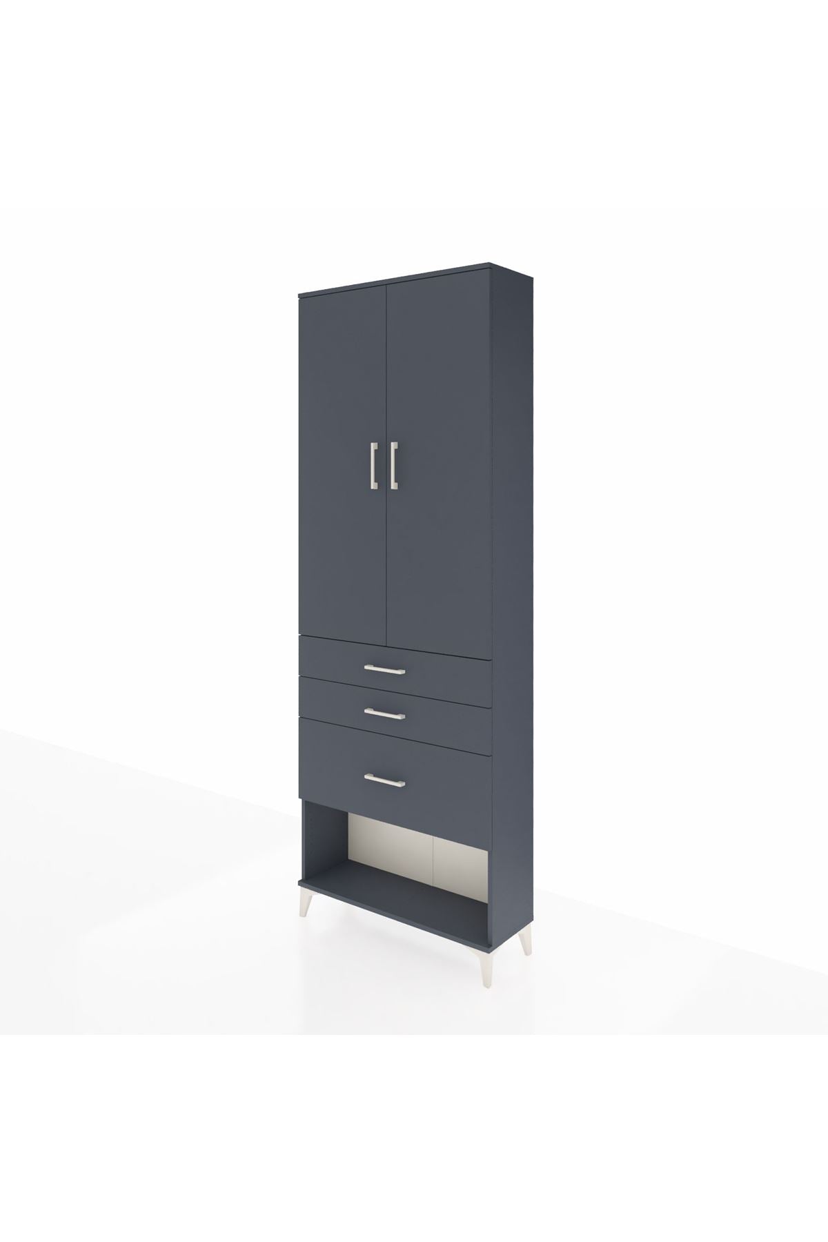 Arges Dolap 3 Raflı 3 Çekmeceli 2 Kapaklı 88x30x243 - S33M041V5A