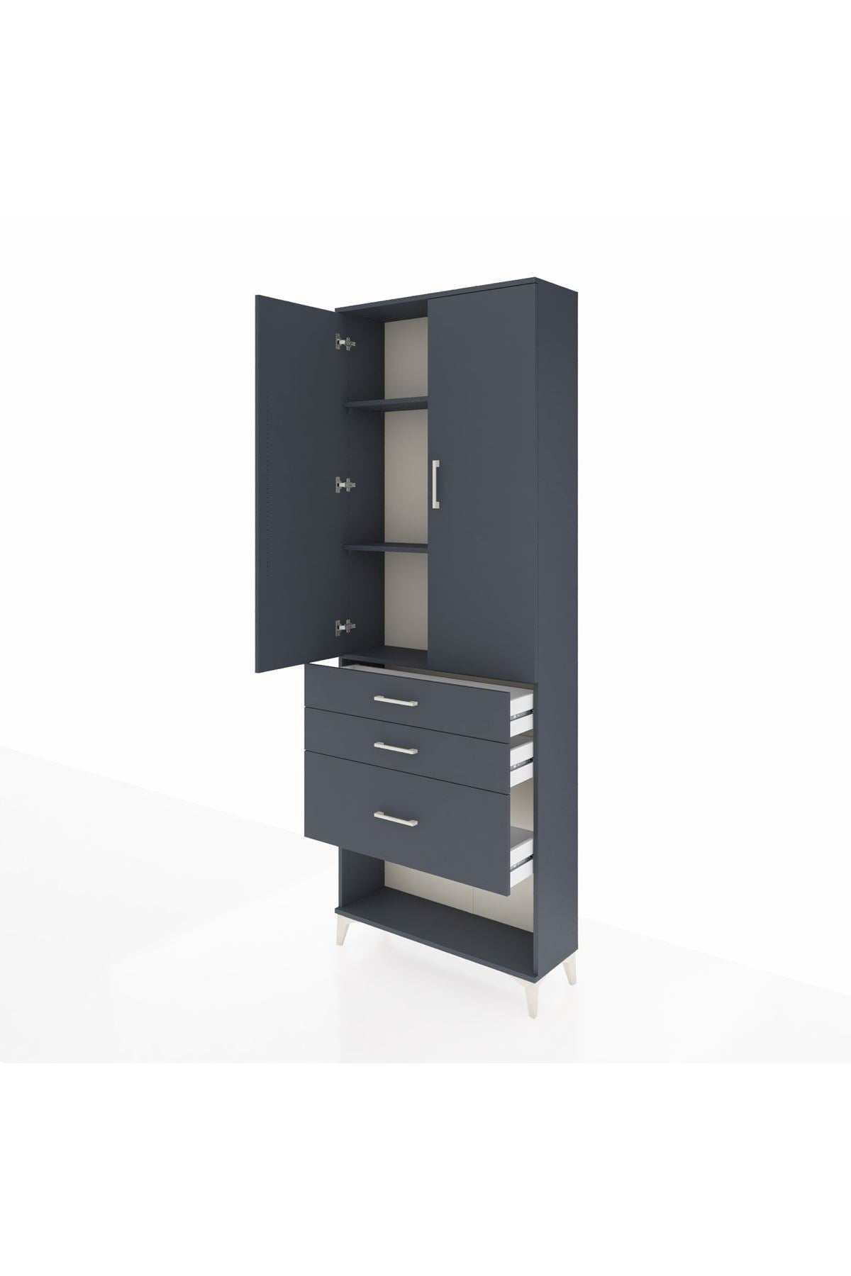 Arges Dolap 3 Raflı 3 Çekmeceli 2 Kapaklı 88x30x243 - S33M041V5A