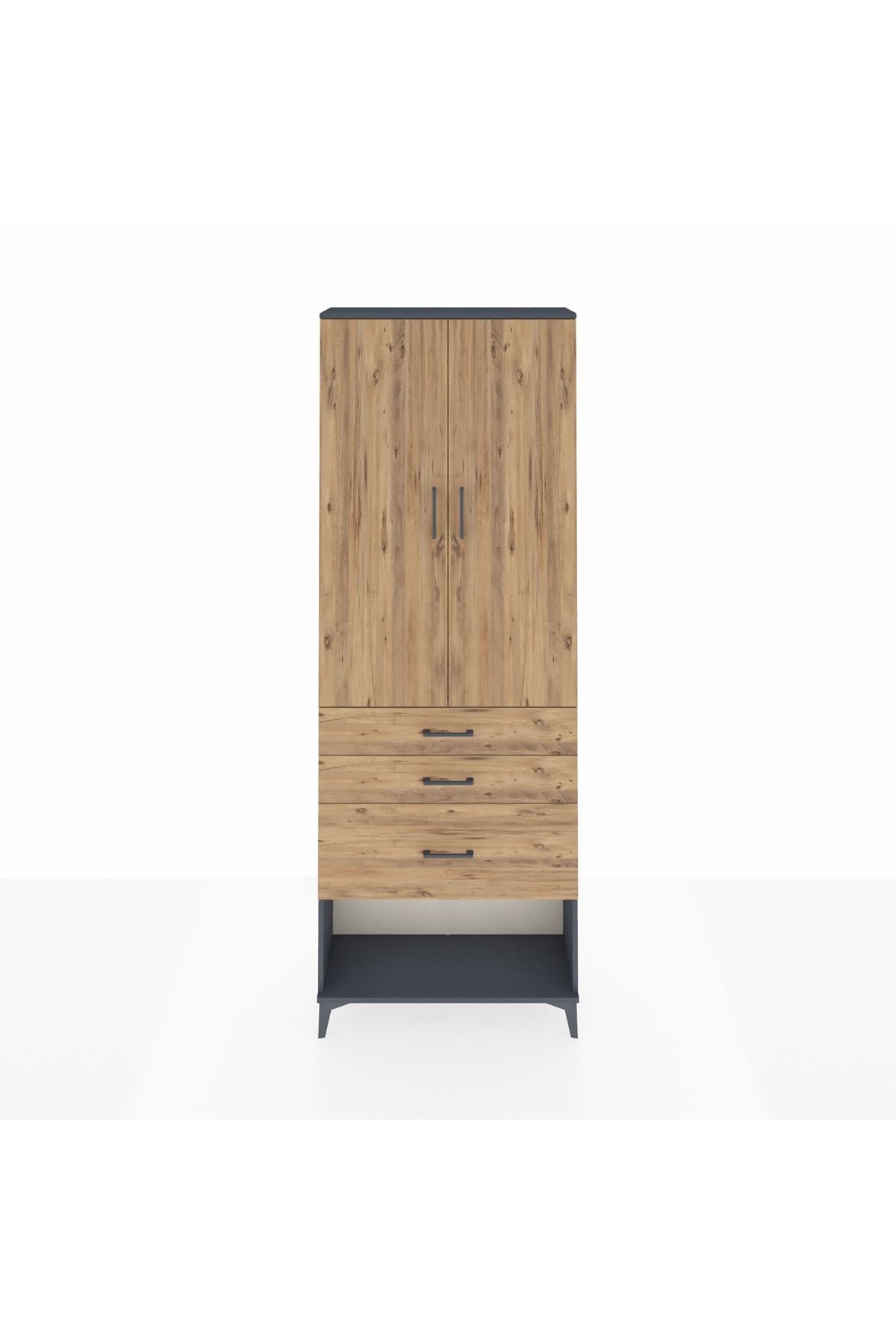 Arges Dolap 3 Raflı 3 Çekmeceli 2 Kapaklı 88x30x243 - S33M041V6A