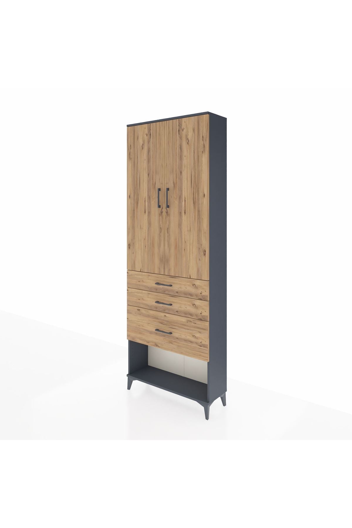 Arges Dolap 3 Raflı 3 Çekmeceli 2 Kapaklı 88x30x243 - S33M041V6A