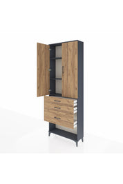 Arges Dolap 3 Raflı 3 Çekmeceli 2 Kapaklı 88x30x243 - S33M041V6A