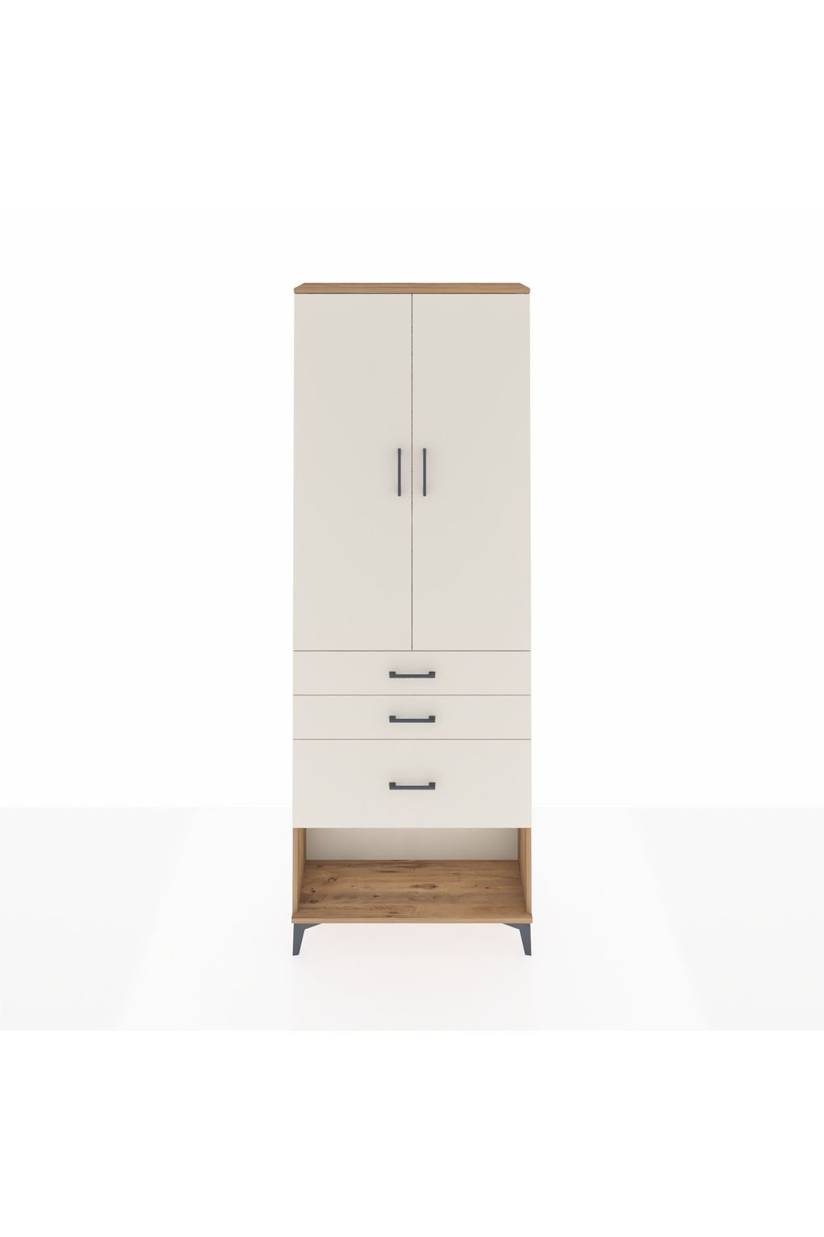 Arges Dolap 3 Raflı 3 Çekmeceli 2 Kapaklı 88x30x243 - S33M041V7A