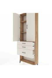 Arges Dolap 3 Raflı 3 Çekmeceli 2 Kapaklı 88x30x243 - S33M041V7A