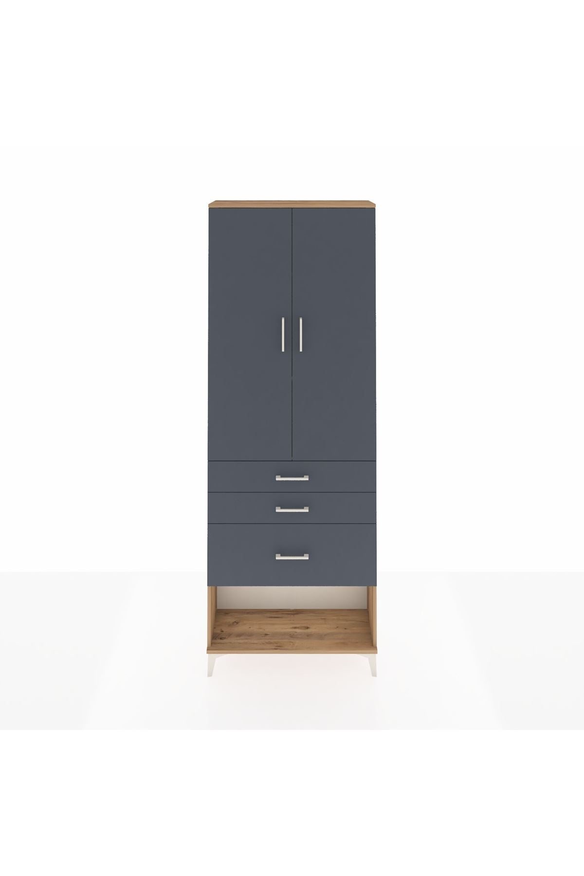 Arges Dolap 3 Raflı 3 Çekmeceli 2 Kapaklı 88x30x243 - S33M041V8A