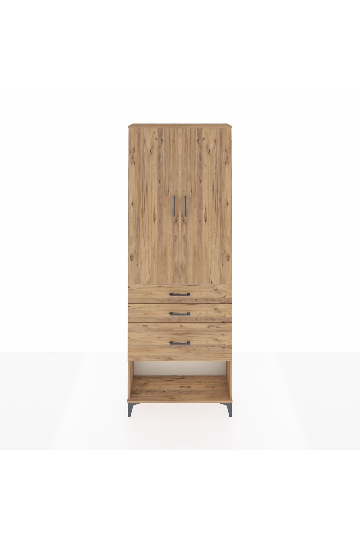 Arges Dolap 3 Raflı 3 Çekmeceli 2 Kapaklı 88x30x243 - S33M041V9A