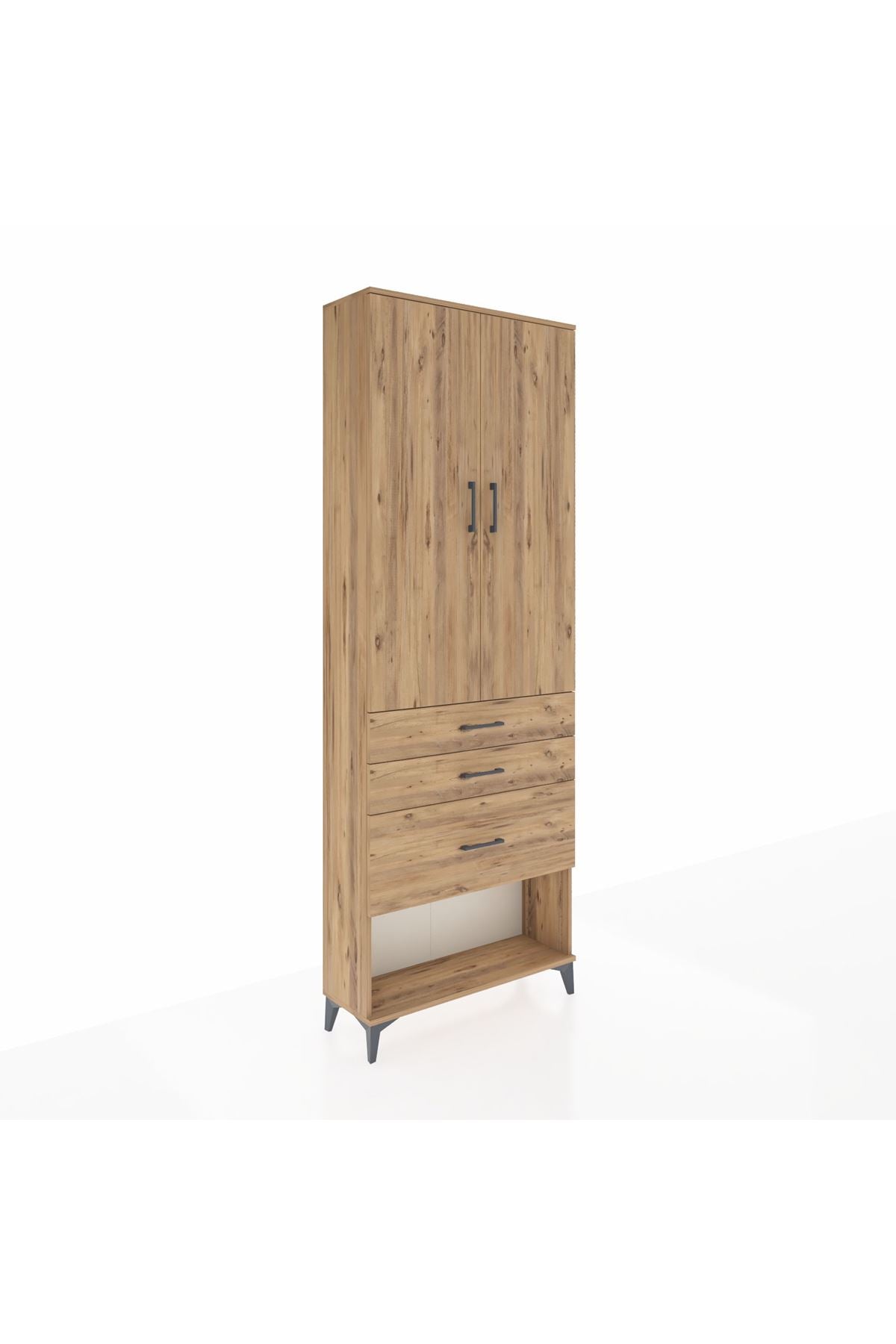 Arges Dolap 3 Raflı 3 Çekmeceli 2 Kapaklı 88x30x243 - S33M041V9A