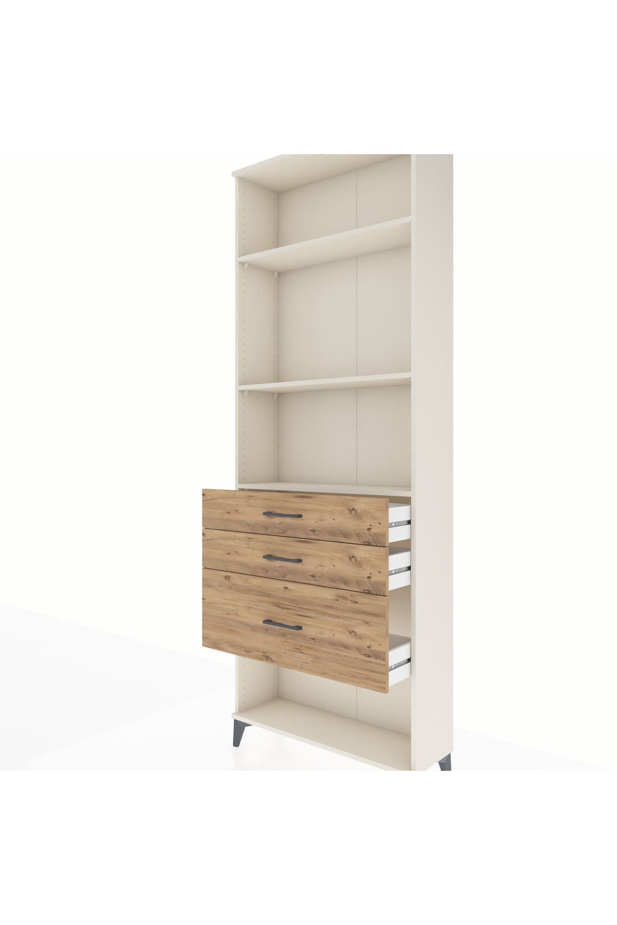 Arges Dolap 3 Raflı 3 Çekmeceli 88x30x243 - S33M042V3A