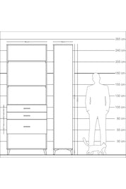 Arges Dolap 3 Raflı 3 Çekmeceli 88x30x243 - S33M042V4A