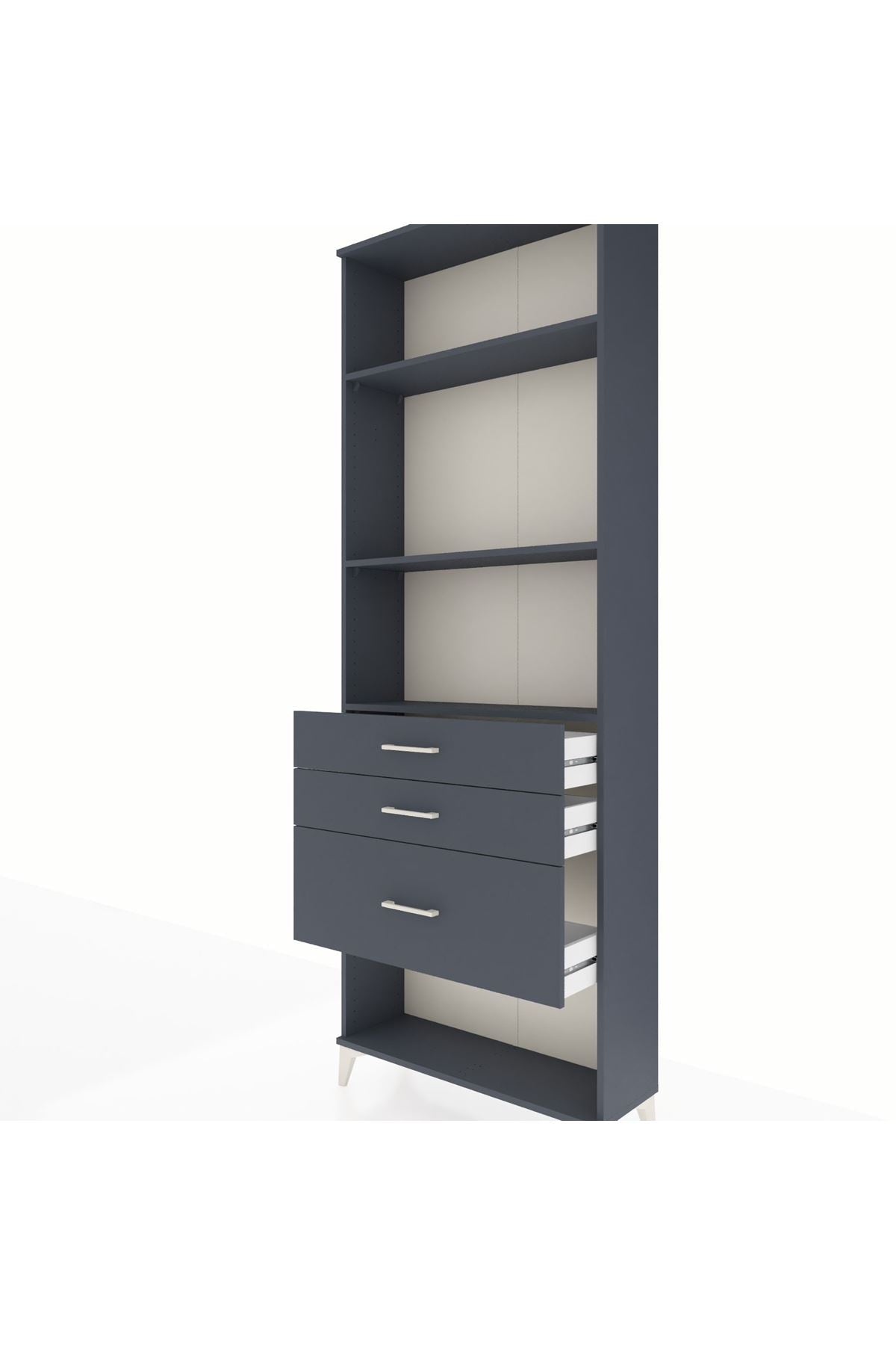 Arges Dolap 3 Raflı 3 Çekmeceli 88x30x243 - S33M042V5A