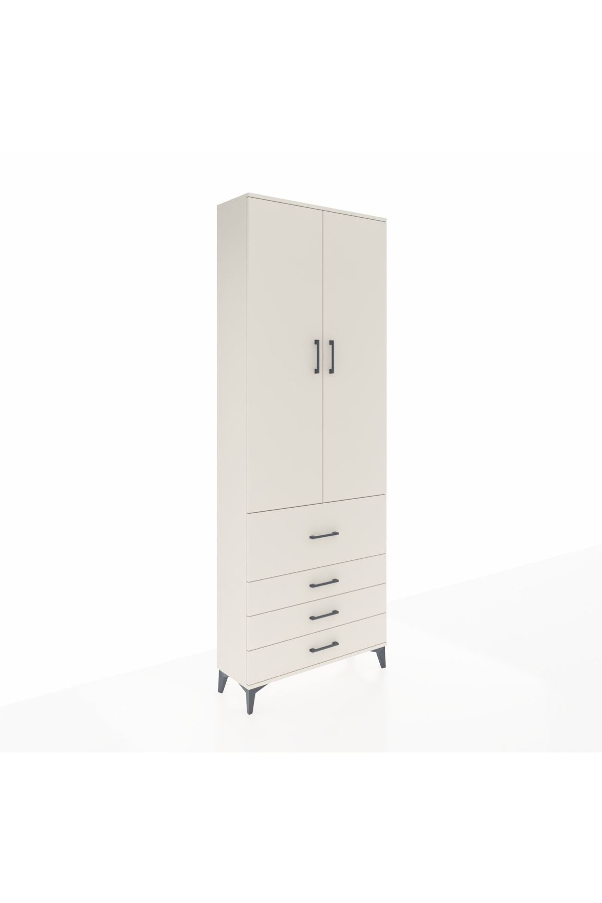 Arges Dolap 3 Raflı 4 Çekmeceli 2 Kapaklı 88x30x243 - S33M043V1A