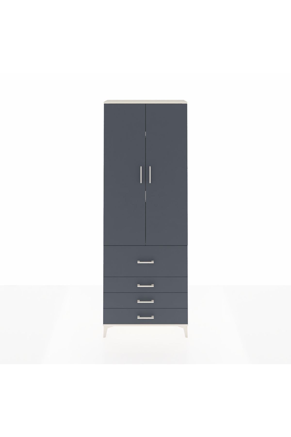 Arges Dolap 3 Raflı 4 Çekmeceli 2 Kapaklı 88x30x243 - S33M043V2A
