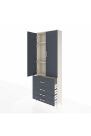 Arges Dolap 3 Raflı 4 Çekmeceli 2 Kapaklı 88x30x243 - S33M043V2A