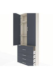 Arges Dolap 3 Raflı 4 Çekmeceli 2 Kapaklı 88x30x243 - S33M043V2A