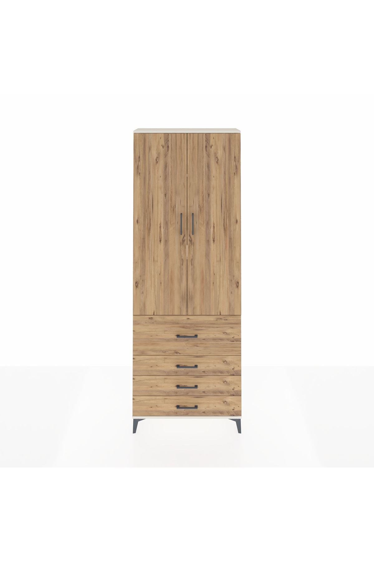 Arges Dolap 3 Raflı 4 Çekmeceli 2 Kapaklı 88x30x243 - S33M043V3A