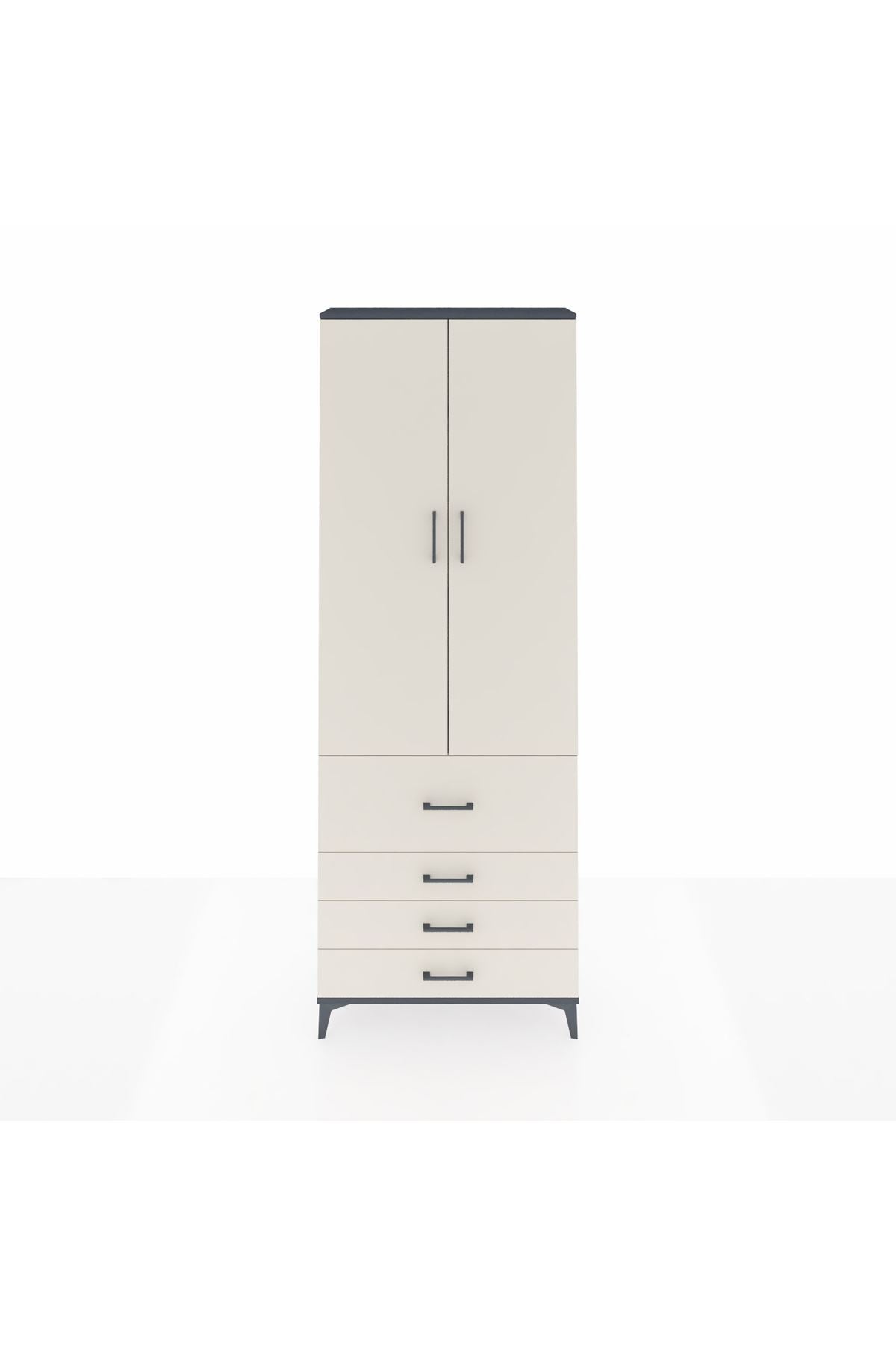 Arges Dolap 3 Raflı 4 Çekmeceli 2 Kapaklı 88x30x243 - S33M043V4A