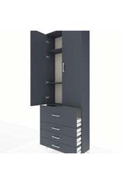 Arges Dolap 3 Raflı 4 Çekmeceli 2 Kapaklı 88x30x243 - S33M043V5A
