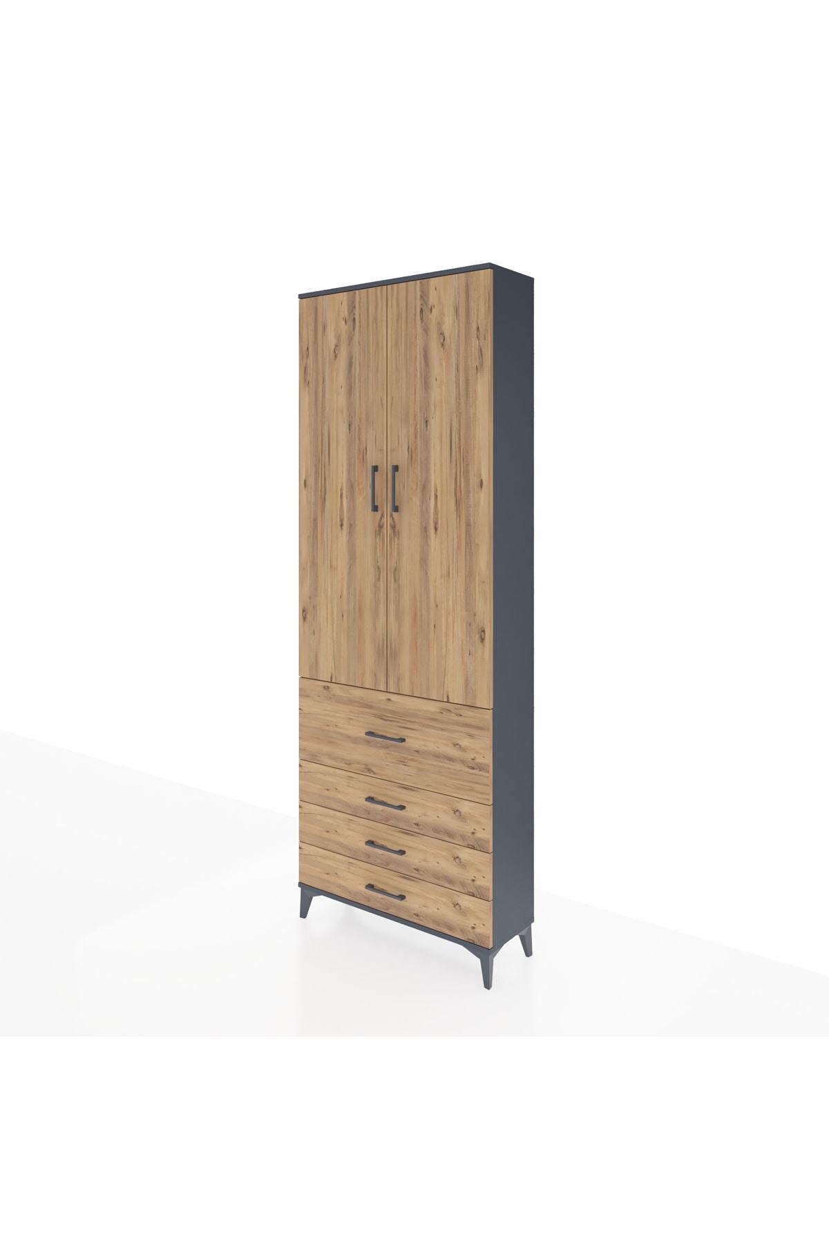 Arges Dolap 3 Raflı 4 Çekmeceli 2 Kapaklı 88x30x243 - S33M043V6A