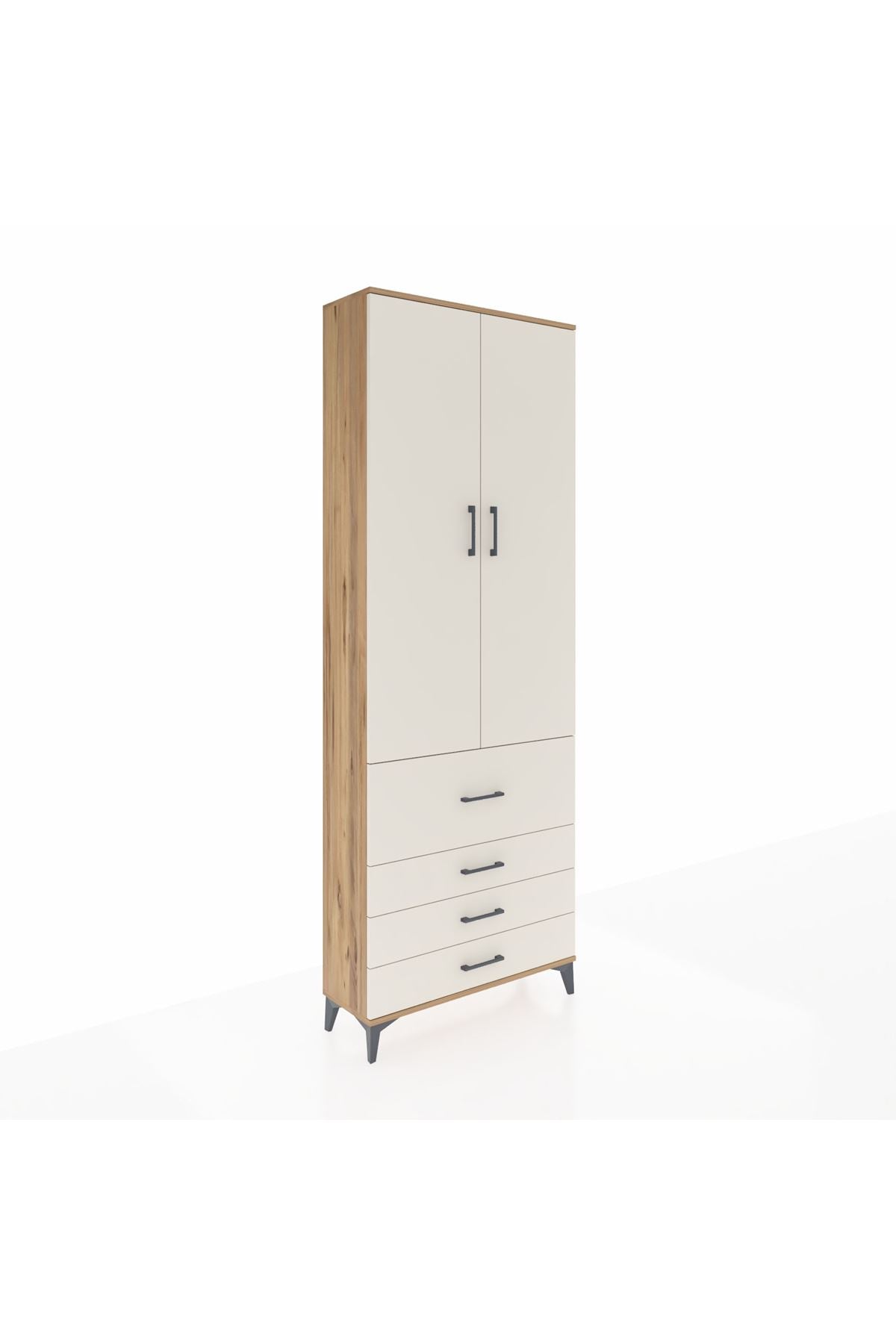 Arges Dolap 3 Raflı 4 Çekmeceli 2 Kapaklı 88x30x243 - S33M043V7A