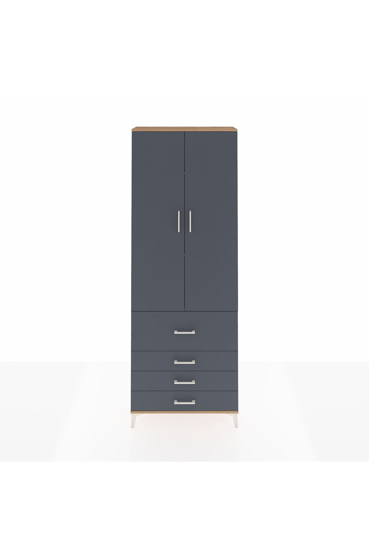 Arges Dolap 3 Raflı 4 Çekmeceli 2 Kapaklı 88x30x243 - S33M043V8A